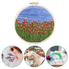 【Limited Stock Sale】Dutch Tulips-DIY Embroidery Kit with Pattern Cotton Threads Needles Hoop 35*35cm/13.78*13.78in tapestrymarket