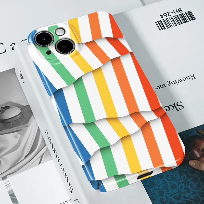 3D Effect Irregular Stripes Film Phone Case For IPhone 14/14 Pro/14 Pro Max/14 Plus/13/13 Pro/13 Pro Max