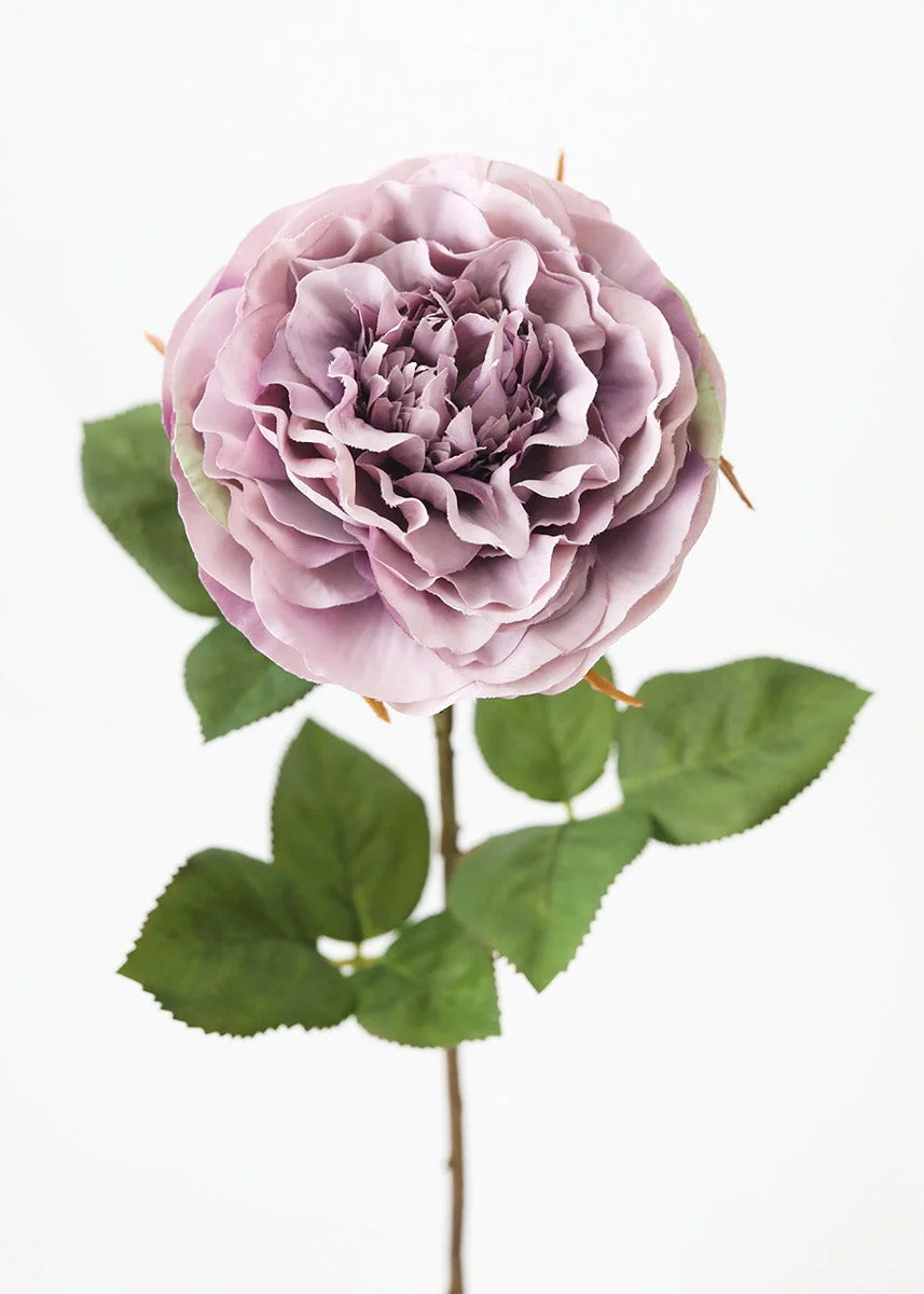 Faux Cabbage Rose in Lavender - 21.25"