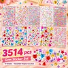  3514pcs DIY Self-Adhesive Gem & Rhinestone Stickers Sparkling Jewel Stickers for Crafts & Decorations