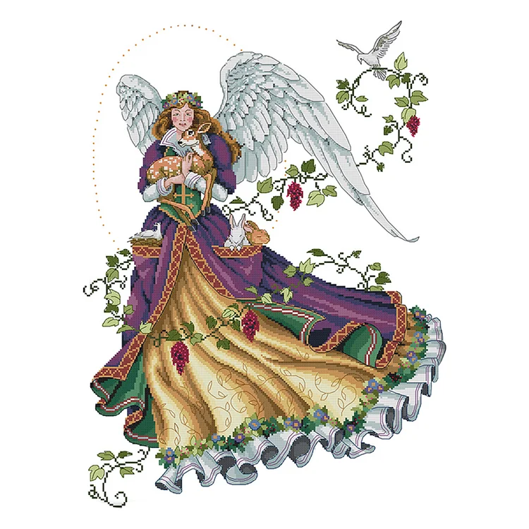 Joy Sunday Angel 14CT Stamped Cross Stitch 46x59CM