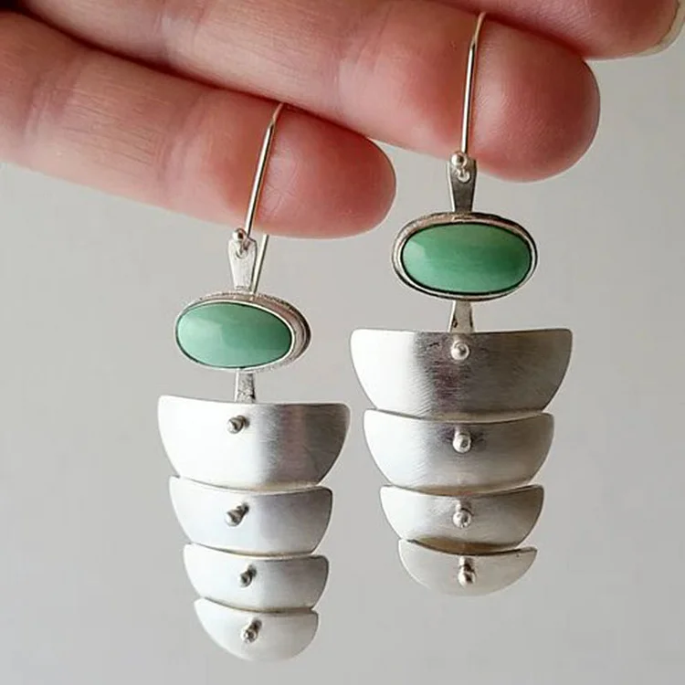 Vintage Minimalist Geometric Multi-Layer Metal Earrings