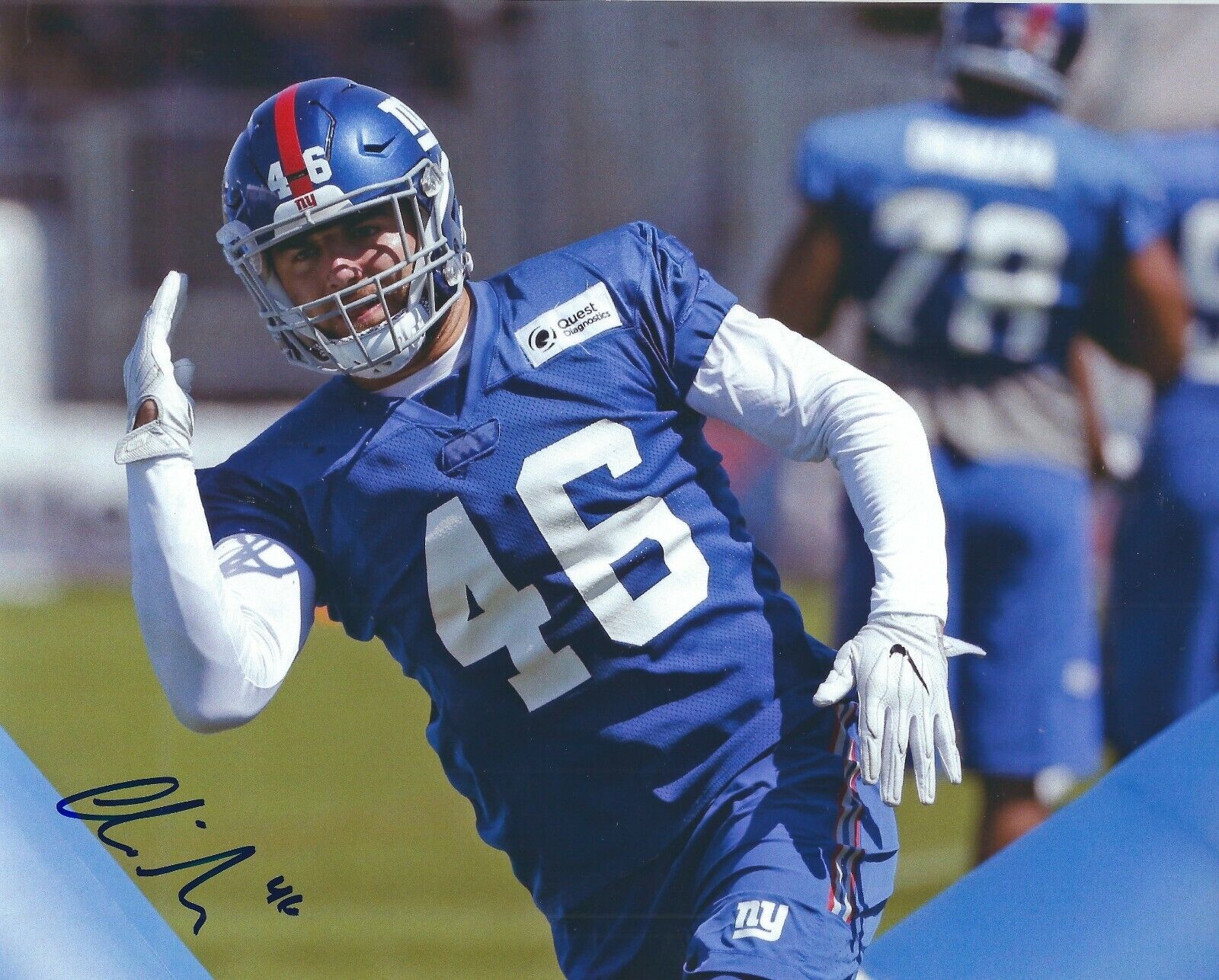 Autographed CALVIN MUNSON 8X10 New York Giants Photo Poster painting with COA