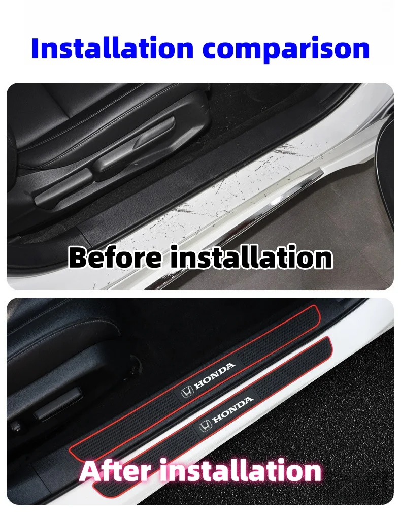 Car silicone door sill protection strip (with special car logo) 