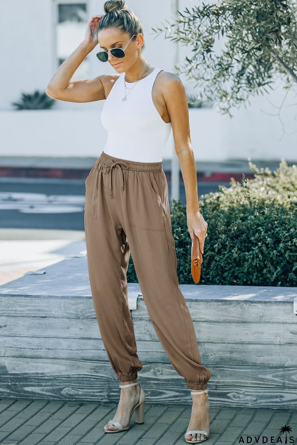 Drawstring Waist Joggers with Pockets
