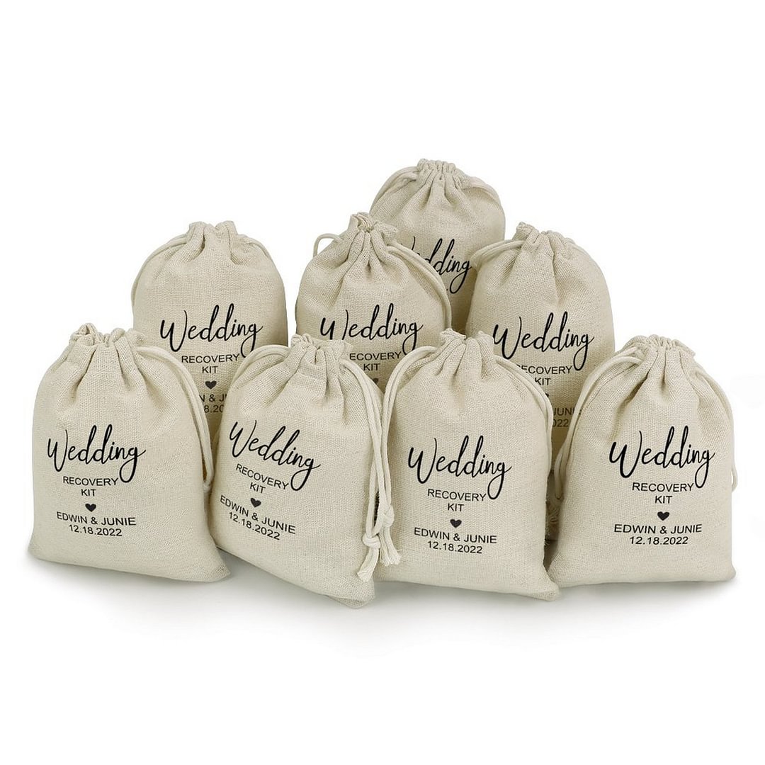 Custom Wedding Hangover Recovery Kit Bags