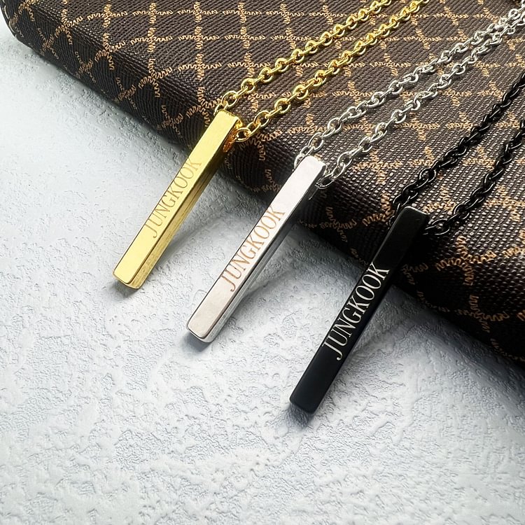 BTS Strip Lettering Necklace
