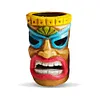 Outdoor Tiki Statue Garden Deco with Solar Light Hawaiian Tiki Ornament (Blue)