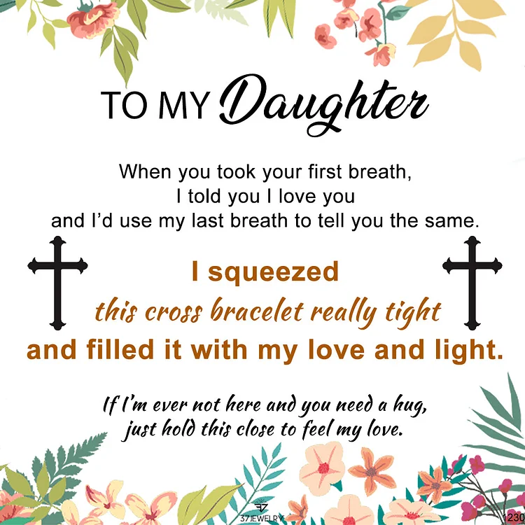 For Daughter - I Squeezed This Cross Bracelet Really Tight Cross Bracelet