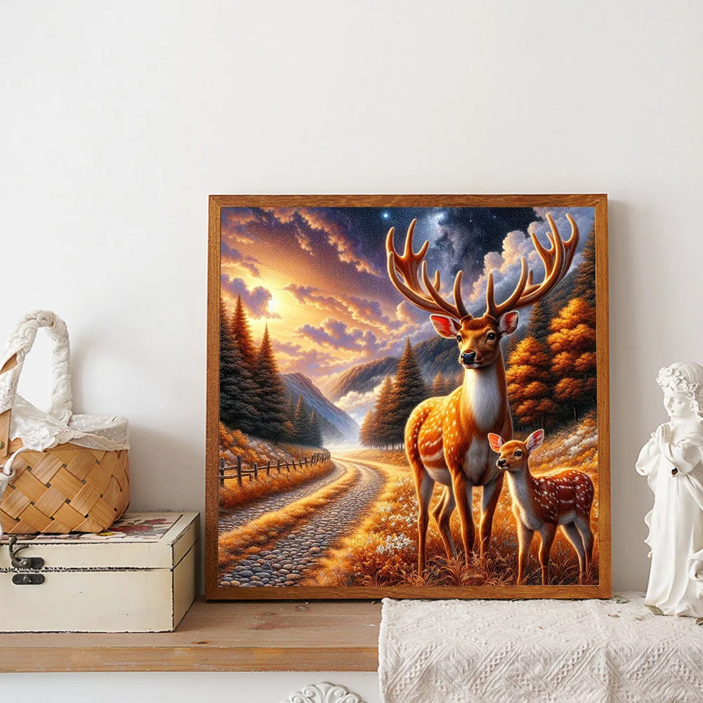 Diamond Painting - Full Round Drill - Autumn Elk(Canvas|40*40cm)