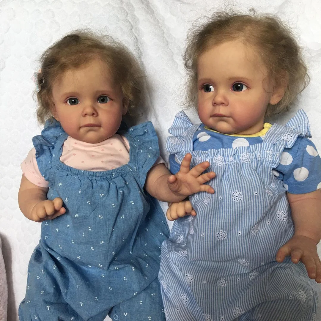 12" Mini Real Lifelike Soft Weighted Body Silicone Reborn Toddlers Twin Sisters