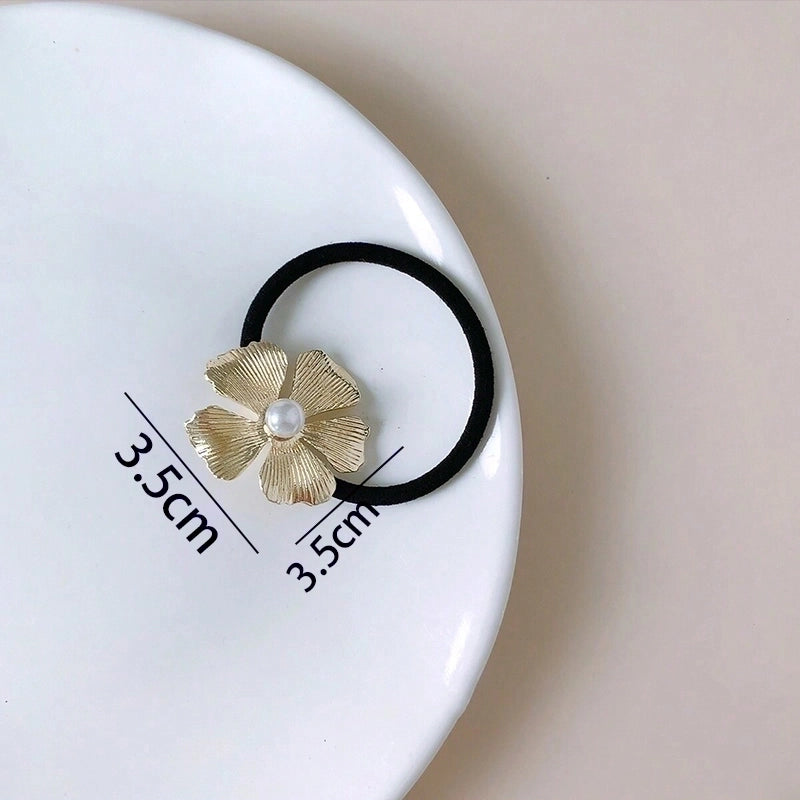 Women’s Minimalist Classic Style Starfish Flower Bow Knot Alloy Hair Tie