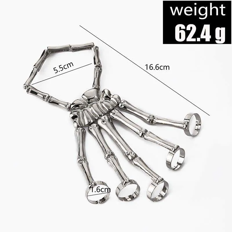 Skeleton Pattern Design Folding Rings Bracelet