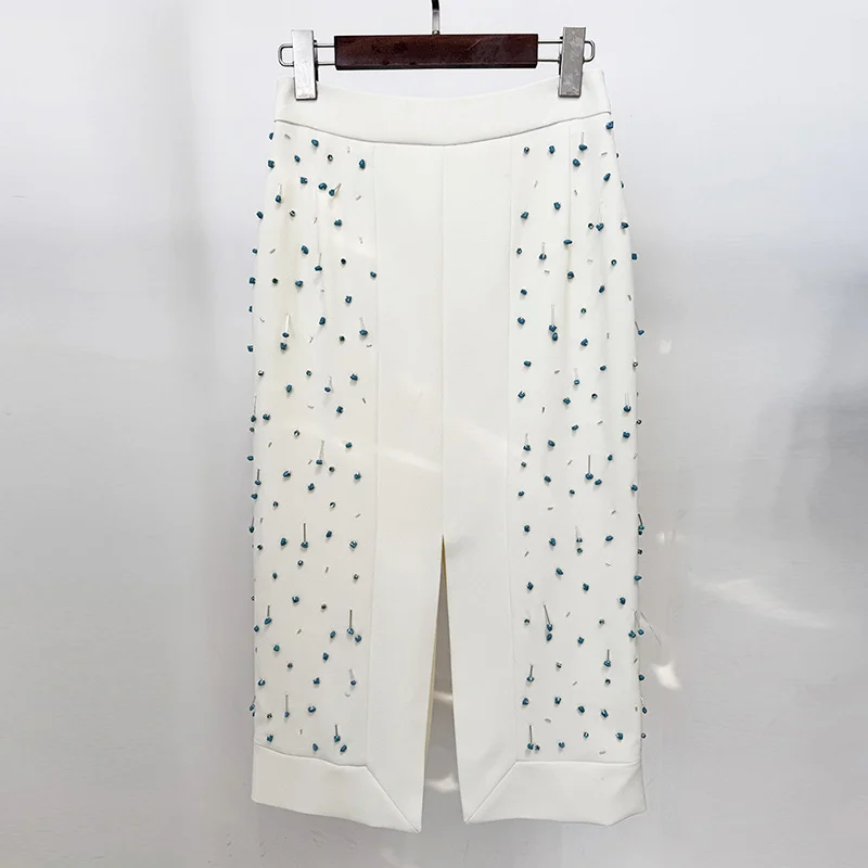 Nigikala Nigikala Star Fashion New Heavy Industry Nail Bead Vest Top Open Skirt Set Two Sets