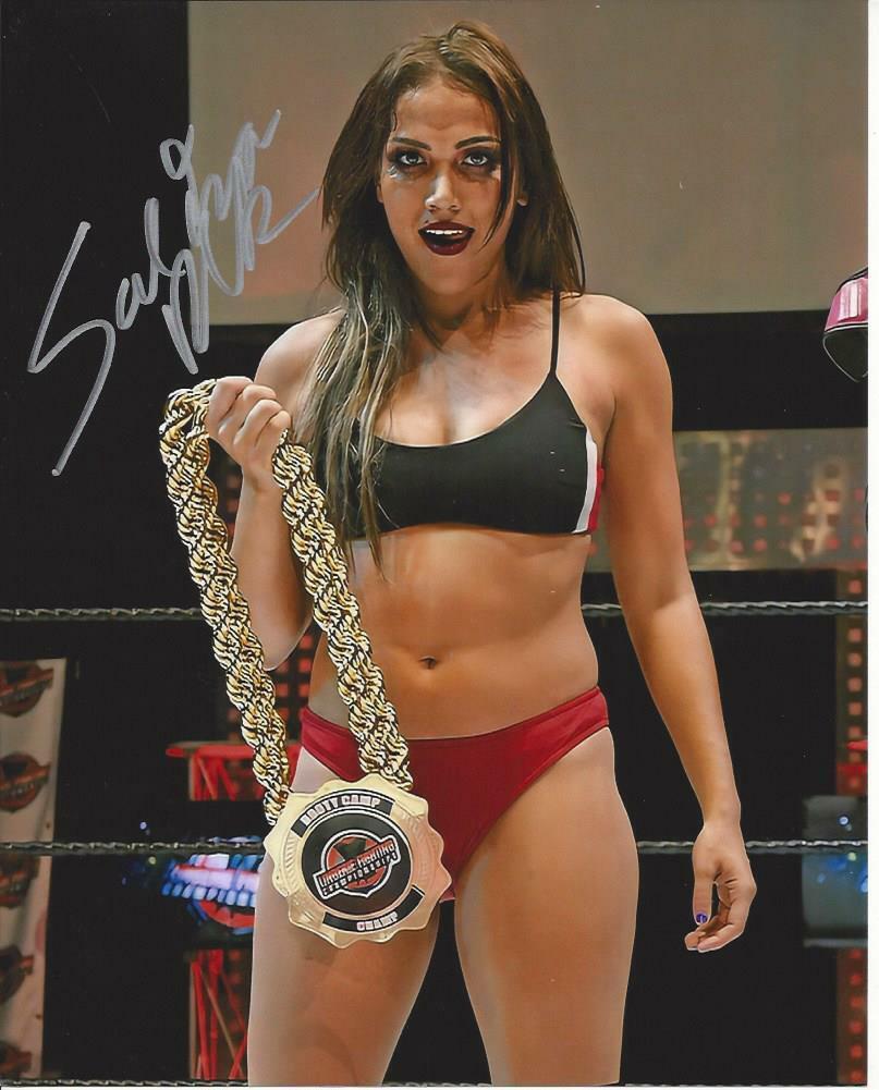 Salina de la Renta autographed 8x10 Sexy Pink MLW AEW WWE TNA #26