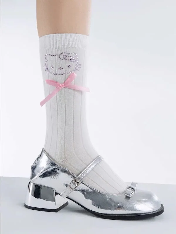 Glitter Kitty Socks