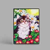 50 Pages A5 DIY Special Shaped Diamond Painting Diary Notebook Kit(Flower Bush Cat)