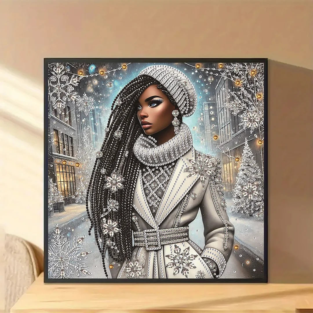 Diamond Painting - Partial Special Shaped Drill - Winter Black Beauty(Canvas|30x30cm)