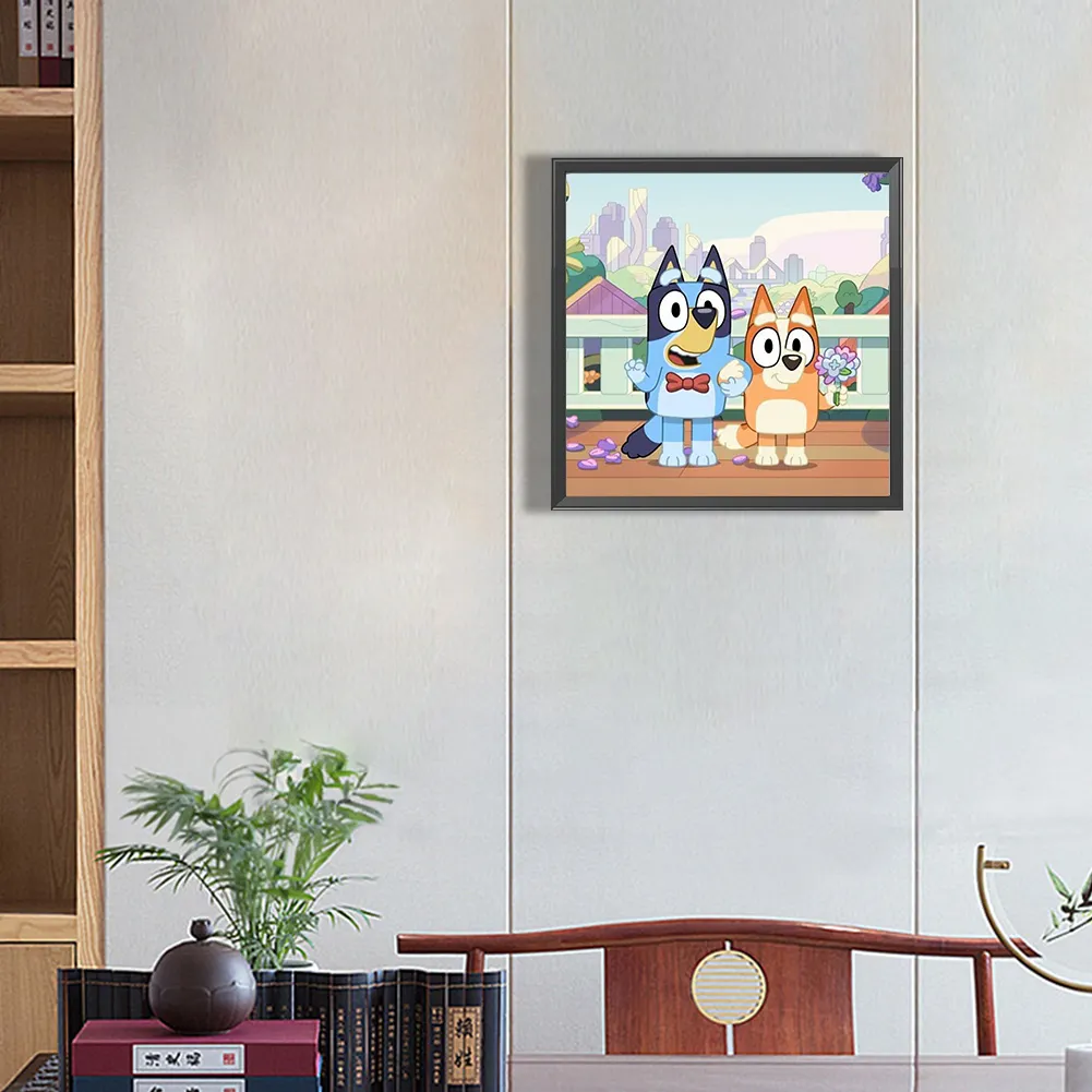 Diamond Painting - Full Round Drill - Bluey(Canvas|30*30cm)