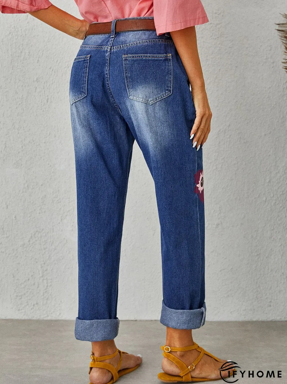 All Season Denim Floral Casual Jeans | IFYHOME