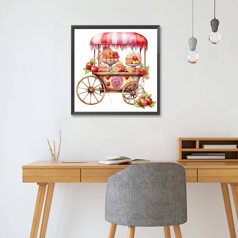 Full Round Diamond Painting 30*30cm - Pink Dessert Shop Cart