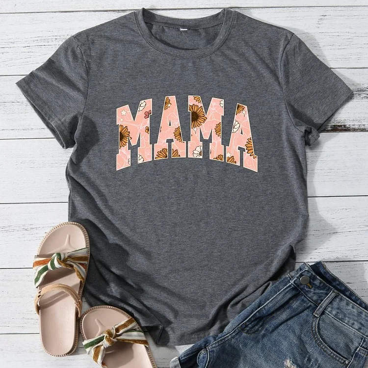 Mama Round Neck T-shirt-0025899