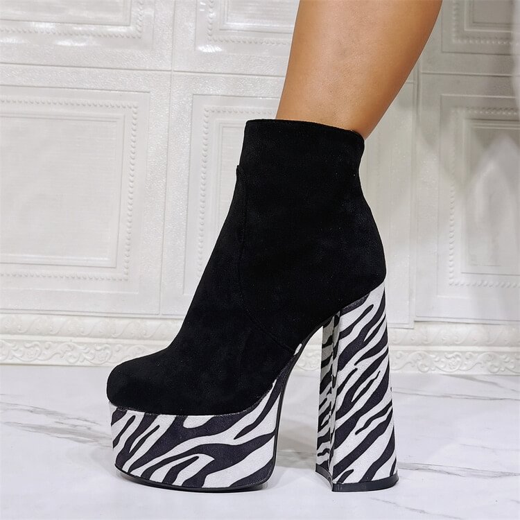 Women's Fashion Waterproof Platform Round Toe Short Boots-PABIUYOU- Women's Fashion Leader