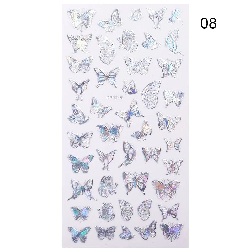 1 Sheet Nail Art 3D Nail Sticker Butterfly Colorful Nail Decals Fairy Tales Nail Transfer Decals Nail Decorations DIY Design