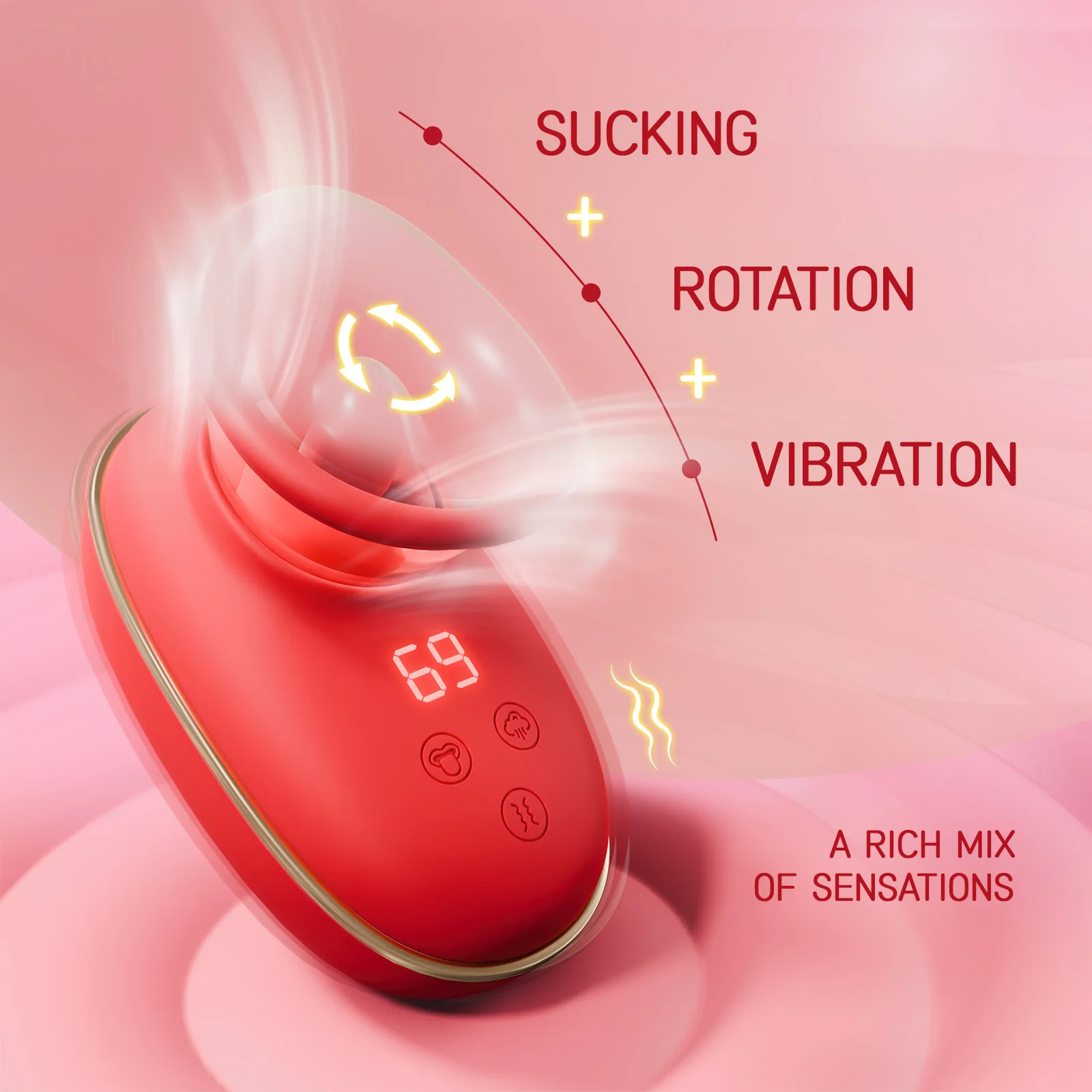 3-in-1 Tongue-rotating Vibrating Clit Sucker