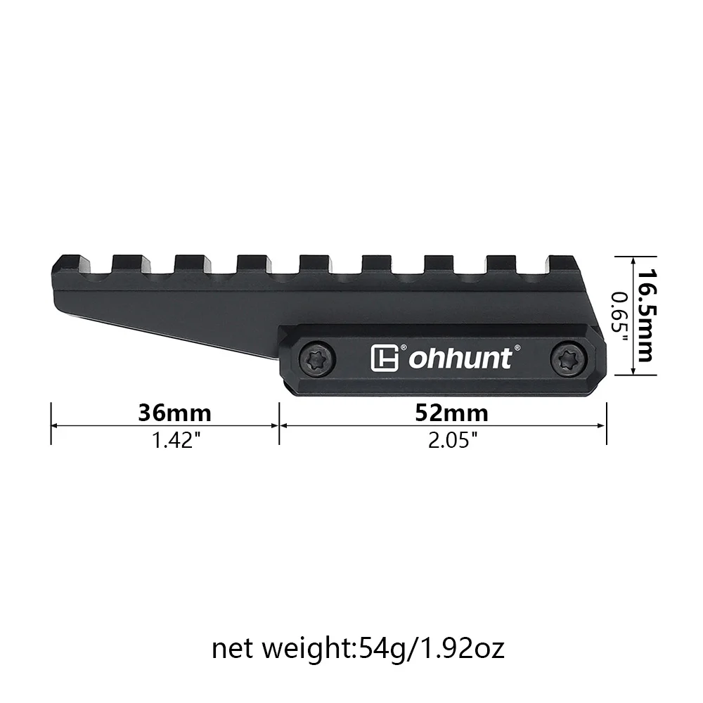 ohhunt® Picatinny Riser Mount 0.65 inch Low Profile for Holographic Scope Red Dot Riser