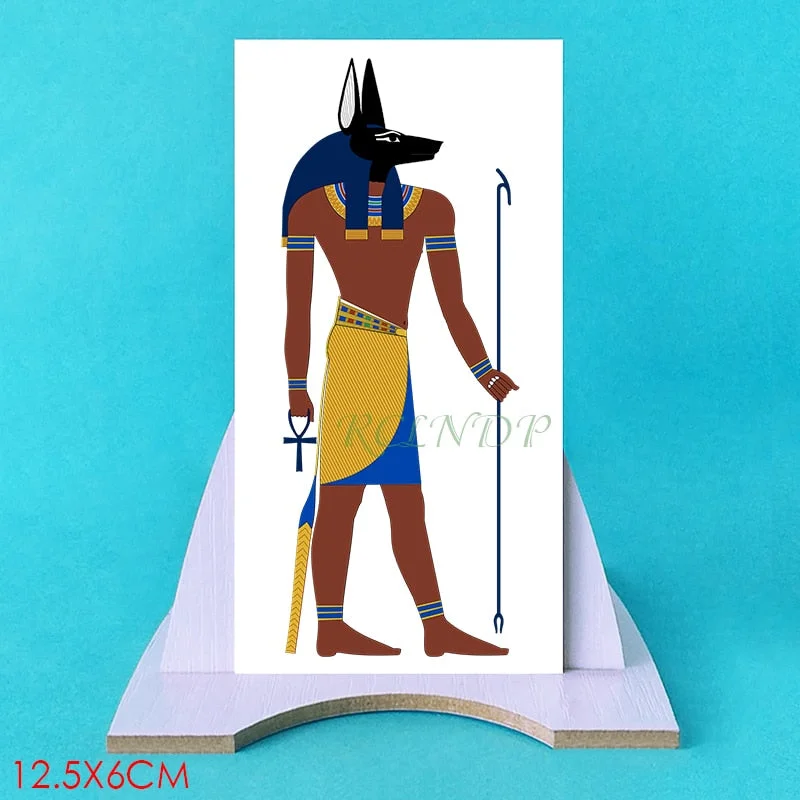 Waterproof Temporary Tattoo Sticker protector of Ancient Egypt Egyptian totem Anubis fake tatto flash tatoo for men women girl