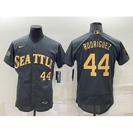 Men's Seattle Mariners #44 Julio Rodriguez 2022 All-Star Charcoal Flex Base Stitched jersey SVXR