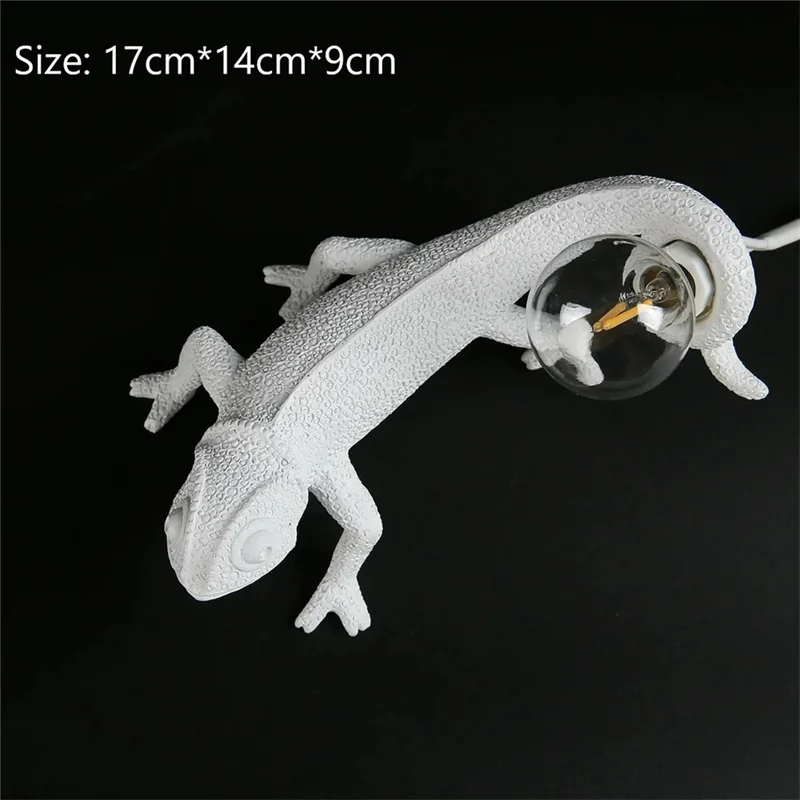 lizard wall lamp be night dorm room Night light living room home decor Cute Resin Animal chameleon Light Fixtures Bedside lamps