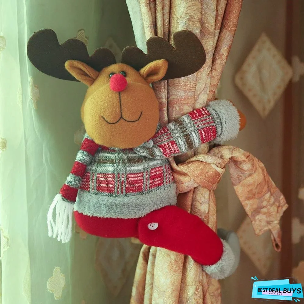 Santa Claus Elk Snowman Doll Curtain Buckle Christmas Decoration