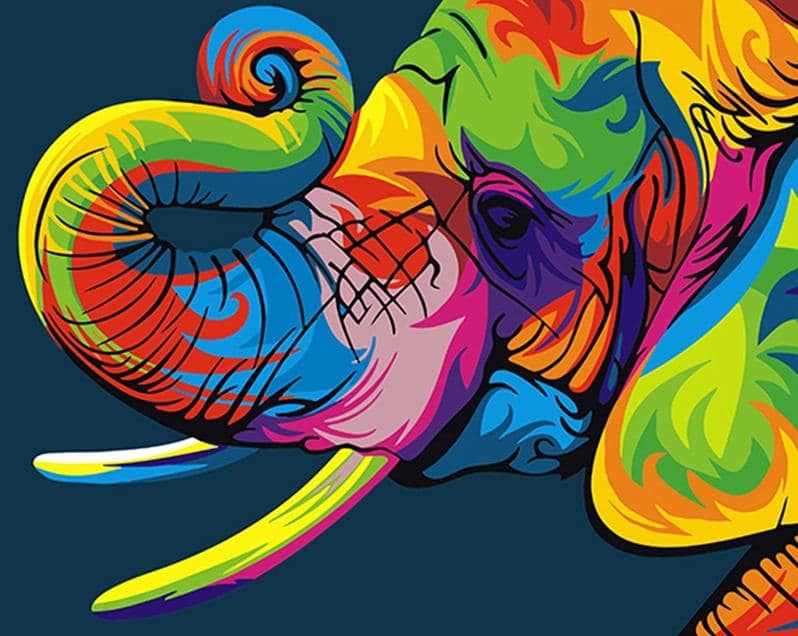 

Colorful Elephant – Paint By Numbers - 40*50CM, 501 Original