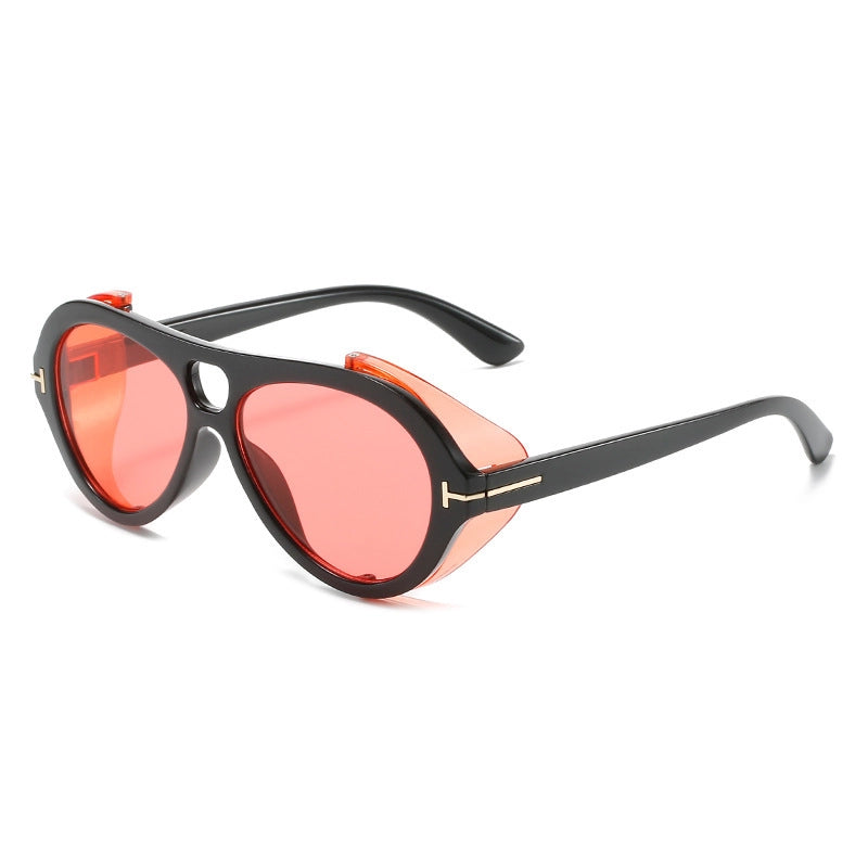 Casual Minimalist Color Block Solid Color Pc Round Frame Full Frame Women’s Sunglasses