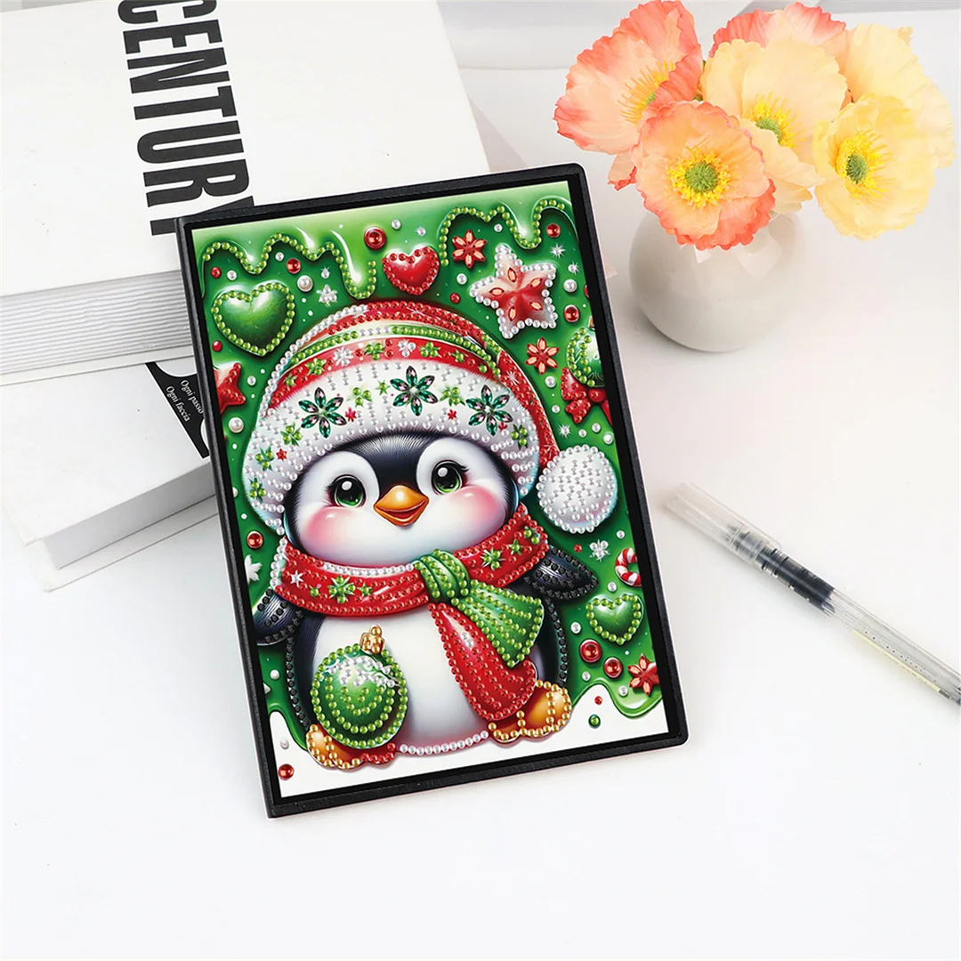 2pcs Christmas Partial DIY 50 Pages A5 Diamond Painting Notebook for Study Home