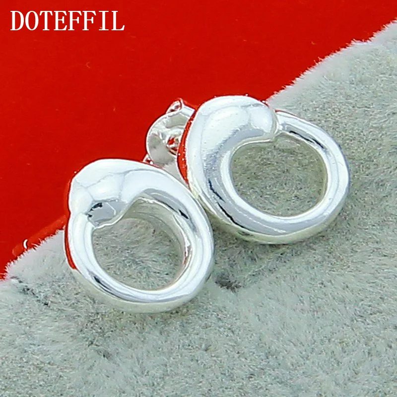DOTEFFIL 925 Sterling Silver Water Drops Stud Earring For Women Jewelry