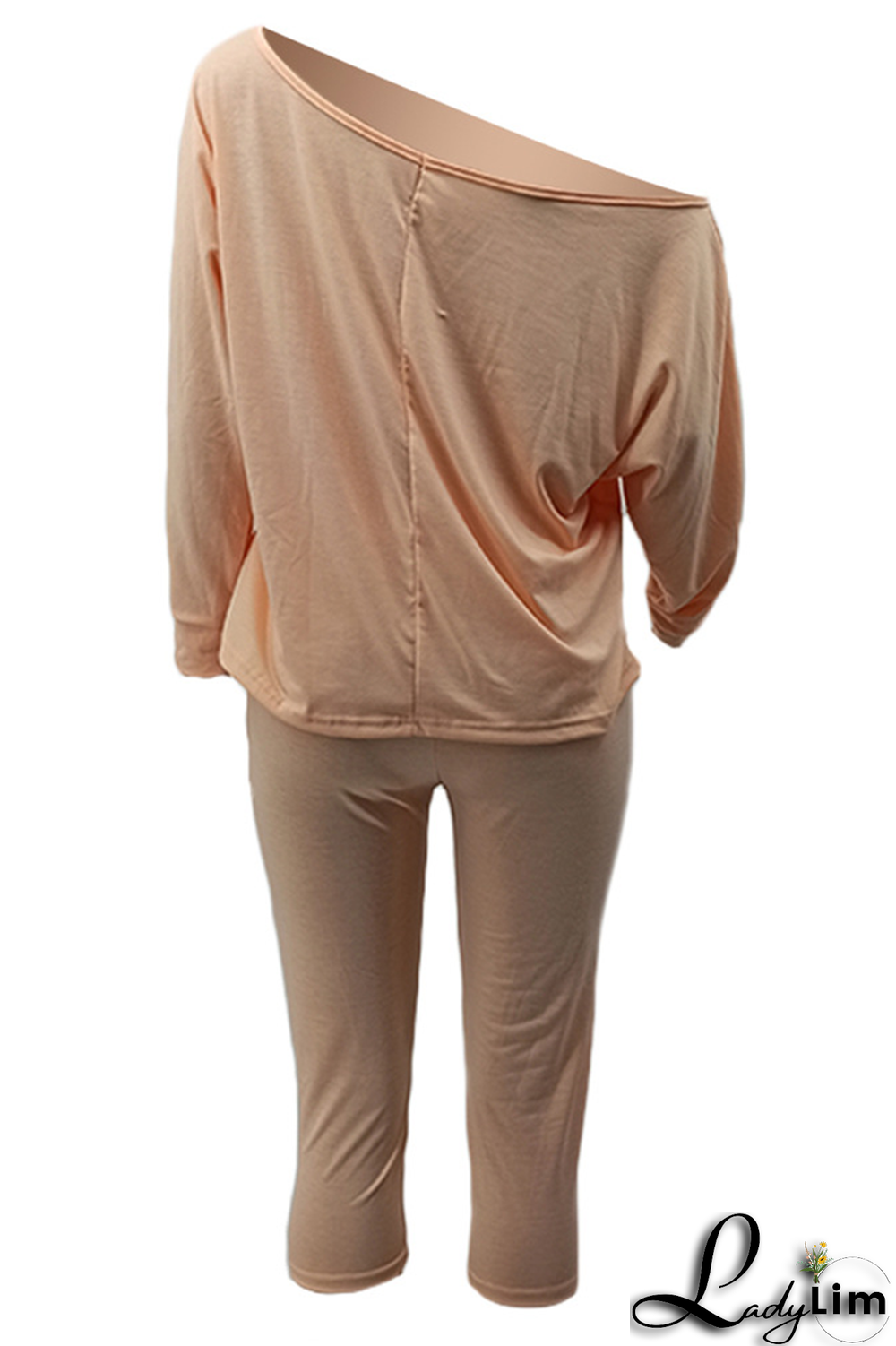 Black Fashion Print Patchwork One Shoulder Long Sleeve Two Pieces