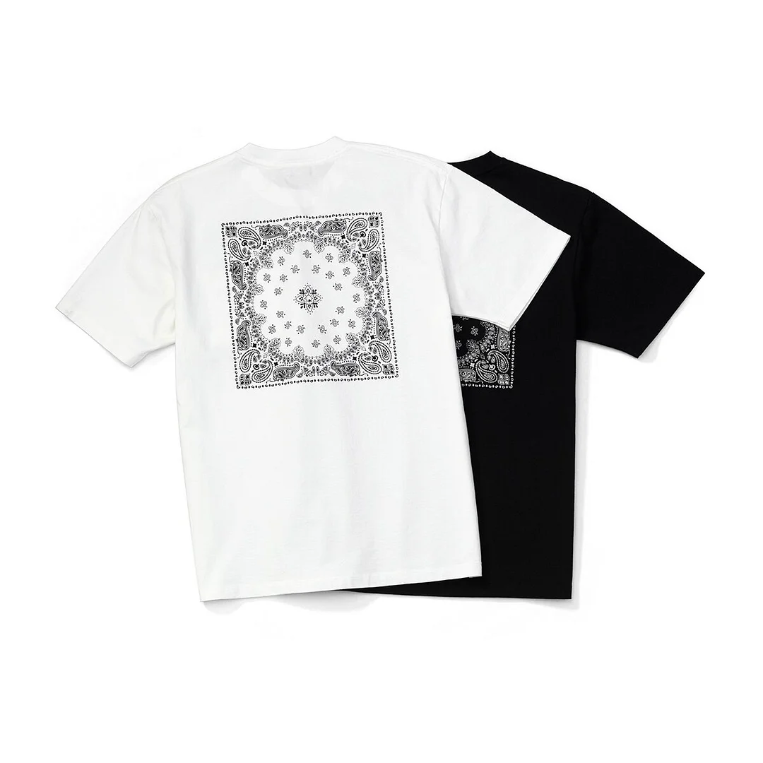 SIMWOOD 2021 Summer New Back Paisley Print T-shirt Men 100% Cotton Breathable Oversize Tops Plus Size Brand Clothing SK170479