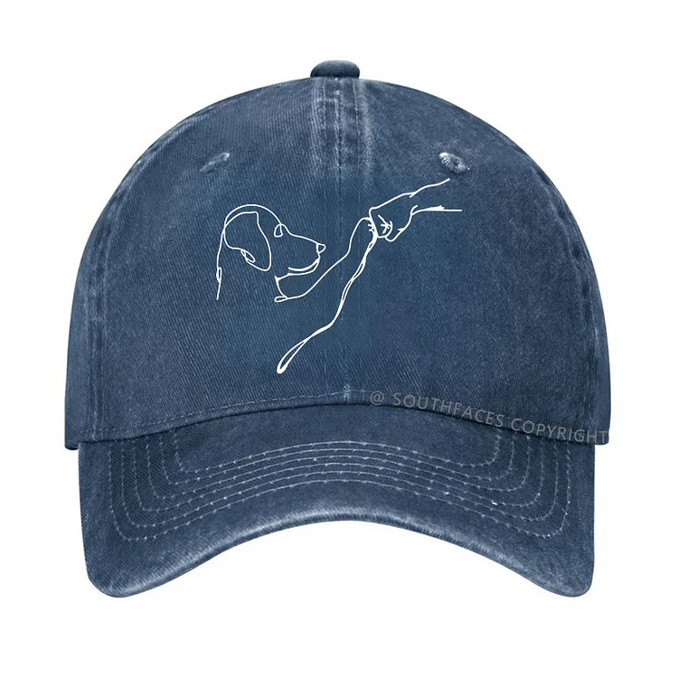 Dog Fist Bump Funny Print Hats
