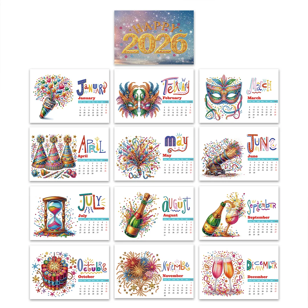 Diamond Painting Monthly Calendar Kit Diamond Art Calendar for DIY Crafts Party
