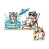 (US Local)Cat DIY Wooden Diamond Painting Door Topper Right Angle Sign for Party (Right)