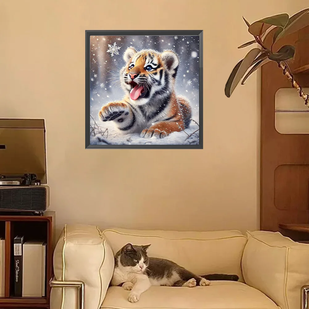 Diamond Painting - Full Square Drill - Winter Tiger(Canvas|35*35cm)