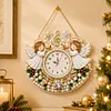 Acrylic Special Shape Xmas Angel Diamond Pearl Painting Clock Handicraft Hanging Kit