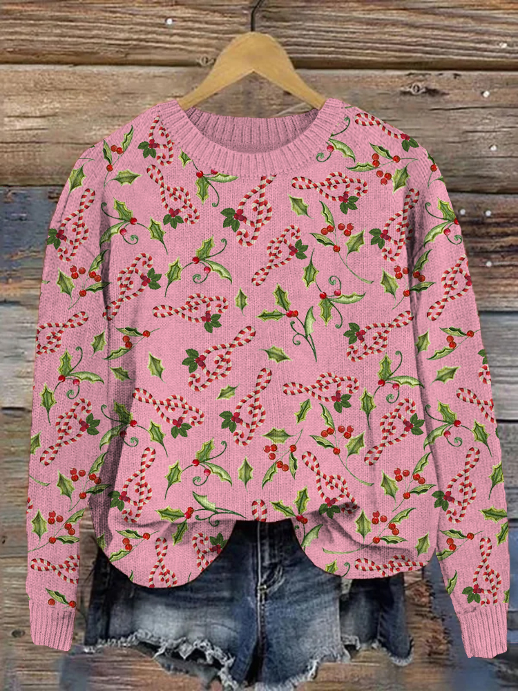 Merry Christmas Candy Musical Notes Cozy Knit Sweater wearshes