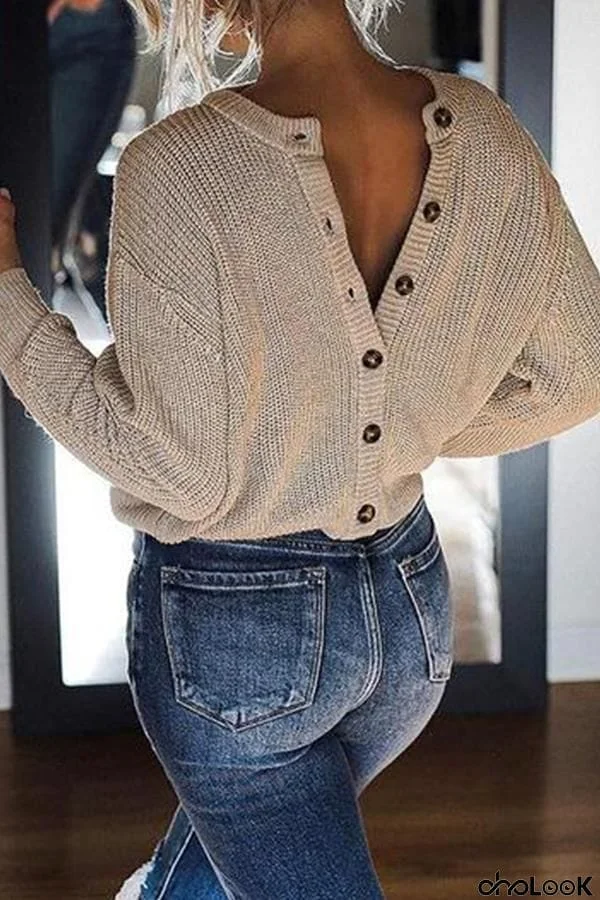 Basic Button-Down Knit Cardigan