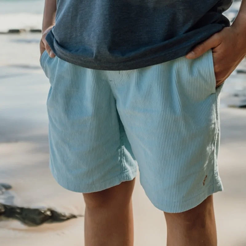 Men's Casual Corduroy Shorts Seaside Resort Surf Shorts