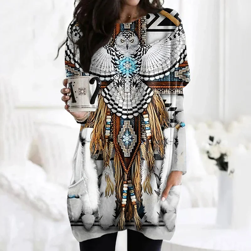 Vintage Horde Eagle Print Cozy Tunic