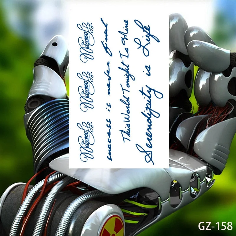 Temporary Waterproof Tattoo Sticker Chinese Character Your Guardian Hero Love Juice Ink Lasting Arm Back Body Leg Fake Tatoo DIY